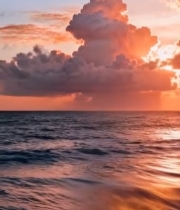  大海日落风景素材2938#竖屏 	 