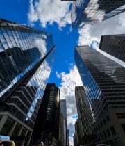  城市街道仰视高楼景象5947#竖屏 	 