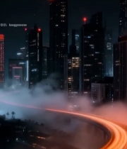  城市夜景高架桥车流素材2842#竖屏 	 