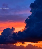  城市上空晚霞与云层景观2404#竖屏 	 