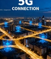  城市夜景网络概念素材6739#竖屏 	 