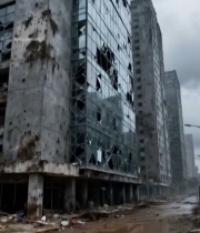  城市烂尾楼及周边泥泞景象4820#竖屏 	 