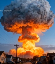  城市街道核爆炸场景1714#竖屏 	 