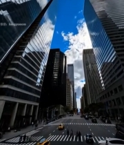  城市街道高楼仰视景象3187#竖屏 	 