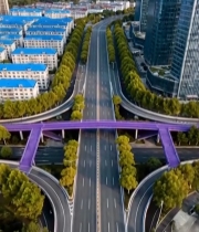  城市道路与高架桥俯瞰240#竖屏 	 