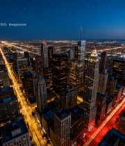  城市高楼夜景航拍素材4100#竖屏 	 