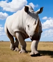  草原上行走的白犀牛1736#竖屏 	 