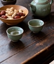  茶具茶点静物特写3853#竖屏 	 