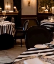  餐厅内餐桌餐具烛光布置2156#竖屏 	 