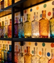  彩色玻璃瓶陈列架素材1308#竖屏 	 