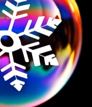  彩色泡泡特写含雪花图案7298#竖屏 	 