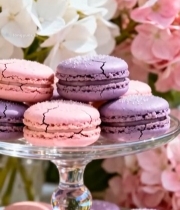  玻璃盘上的马卡龙甜点971#竖屏 	 