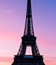  巴黎埃菲尔铁塔黄昏景象3047#竖屏 	 