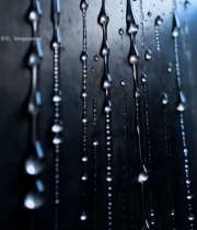  玻璃表面雨滴滑落画面2890#竖屏 	 
