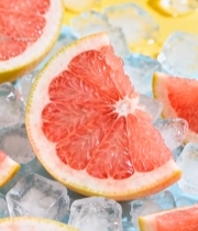  冰上新鲜西柚切片特写3256#竖屏 	 