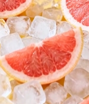  冰块上的西柚切片特写304#竖屏 	 