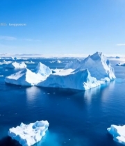  北极海域漂浮的巨大冰山1953#竖屏 	 