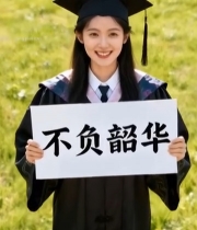  毕业生草地举牌拍照画面1459#竖屏 	 