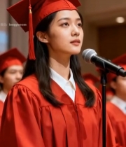  毕业生穿学士服发言2022#竖屏 	 