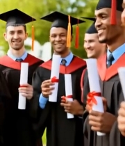  毕业生手持文凭特写208#竖屏 	 