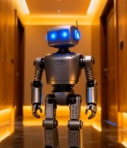  走廊中的机器人5867#横屏 	 