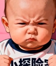  坐在粉色椅子上的婴儿3056#横屏 	 